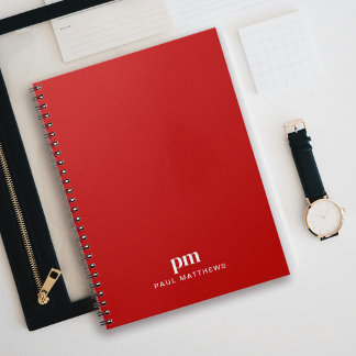 Caderno Espiral Iniciais e Nome de Monograma Profissional Simples