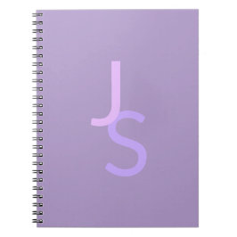 Caderno Espiral Iniciais Monogramadas Sobrepostas Modernas | Roxo