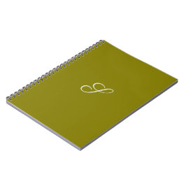 Caderno Espiral Inicial monograma minimalista verde sálvia