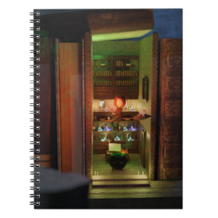 Caderno Espiral Inserção na prateleira de livros miniatura - ho