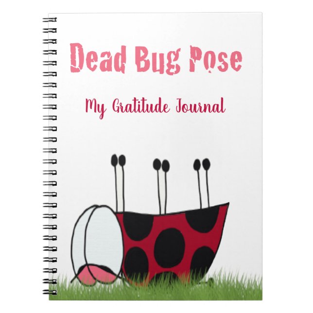 Caderno Espiral Inseto de Ladybug engraçado Yoga Pose (Frente)