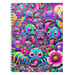 Caderno Espiral Insetos Neon Monster