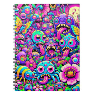 Caderno Espiral Insetos Neon Monster