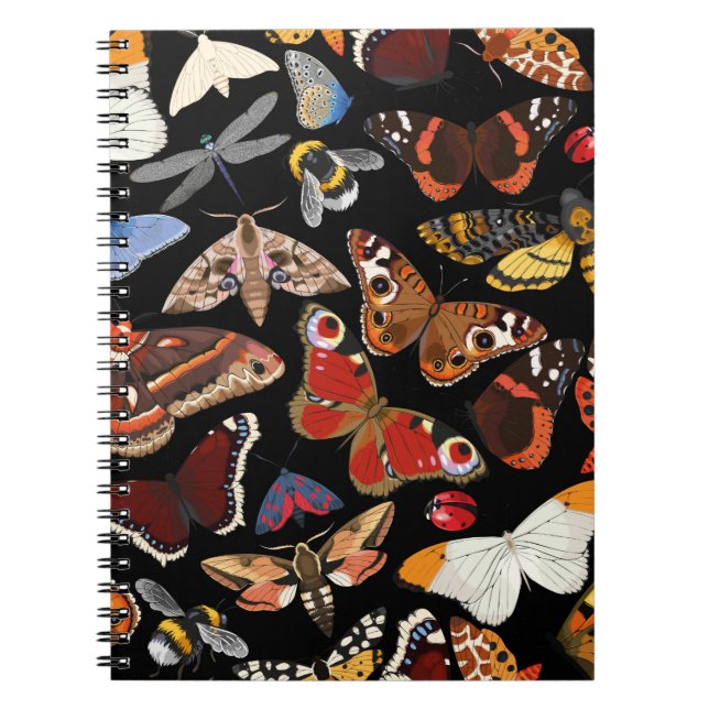Caderno Espiral Insetos padrão perfeito (Frente)