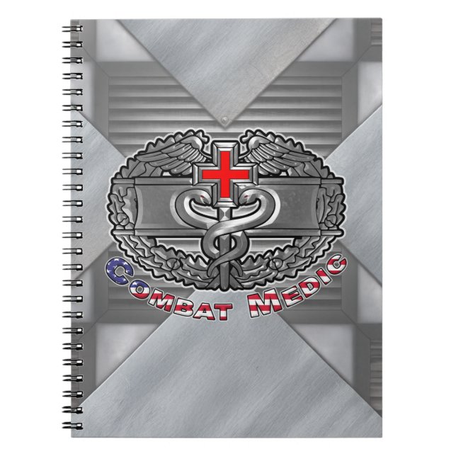 Caderno Espiral Insígnia de Médico de Combate (Frente)