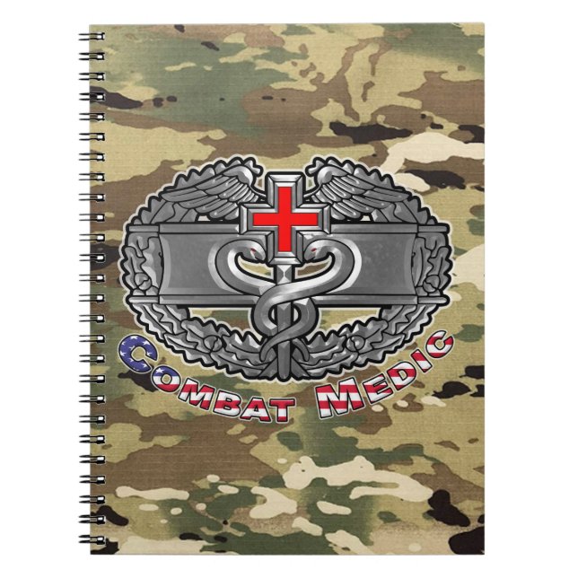 Caderno Espiral Insígnia de Médico de Combate (Frente)