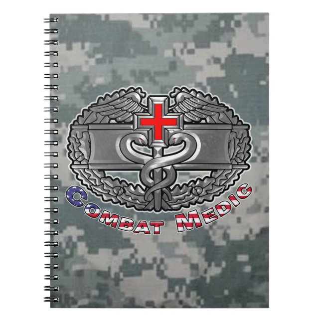 Caderno Espiral Insígnia de Médico de Combate (Frente)