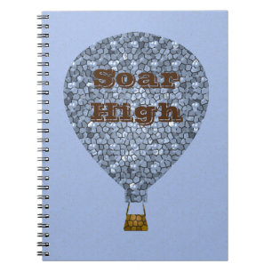 Caderno Espiral Inspiração de balão de ar quente mosaico alto