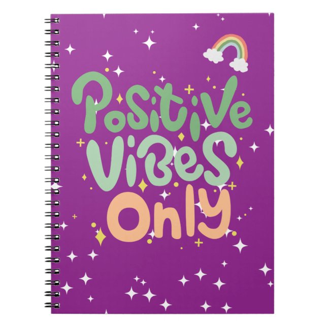 Caderno Espiral Inspiração Diária "Apenas Vibes Positivos" (Frente)