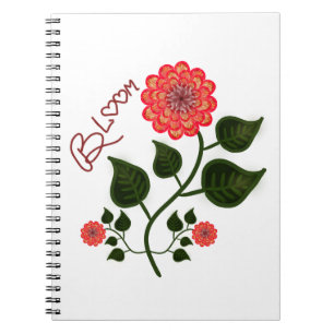 Caderno Espiral Inspiração Floral de Arte Popular "Bloom"