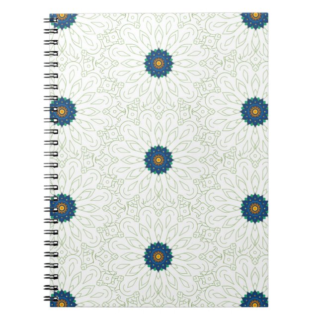 Caderno Espiral inspiração no pavão (Frente)