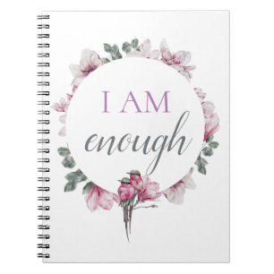 Caderno Espiral Inspiração Simples Eu Sou Suficiente Afirmação