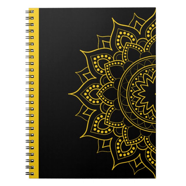 Caderno Espiral Inspiração Sunshine - Notebook Ouro Mandala (Frente)