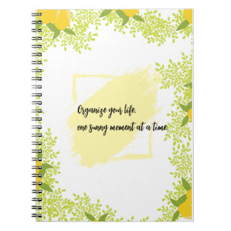 Caderno Espiral Inspirado em Citrinos Motivacional 