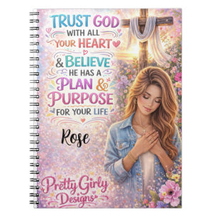 Caderno Espiral Inspirador Floral Cristão Jesus Bem Bonito Feminin