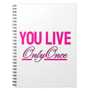 Caderno Espiral Inspirador YOLO - Diário Rosa