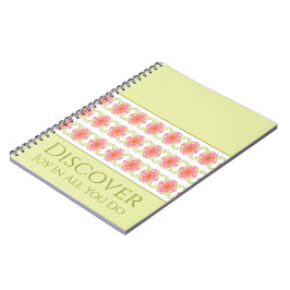 Caderno Espiral Inspirando verde-claro com cor-de-rosa pincelado f