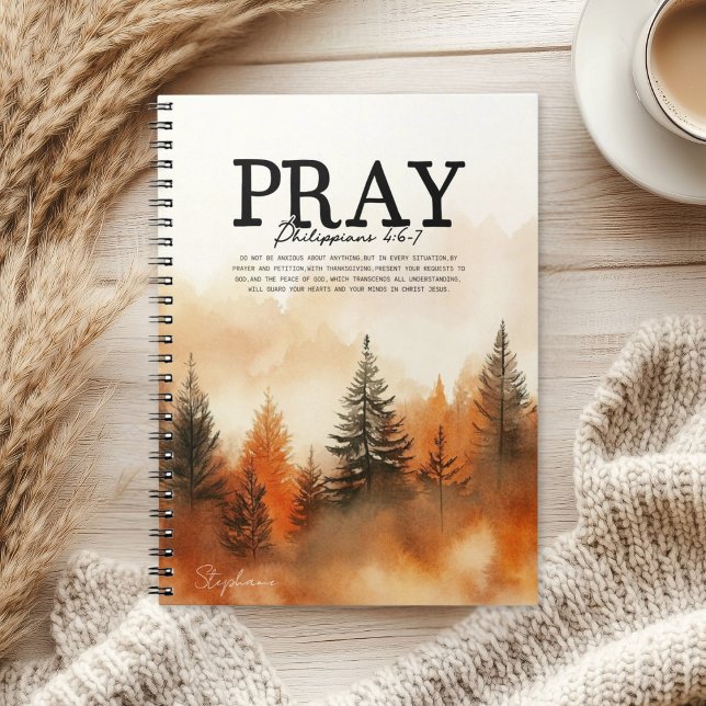 Caderno Espiral Inspirational Bible Verse Philippians 4:6-7  (Criador carregado)