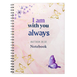 Caderno Espiral Inspirational Quote "I am with you always"