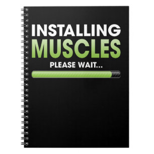 Caderno Espiral Instale os músculos, aguarde o trabalho por mais 