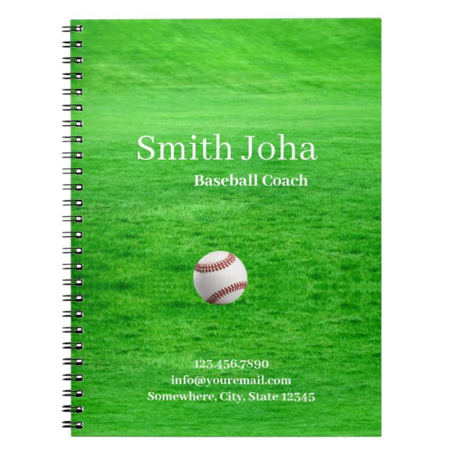Caderno Espiral Instrutor de Beisebol Profissional (Frente)