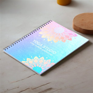 Caderno Espiral Instrutor de Meditação Yoga Green Gold Foil Mandal