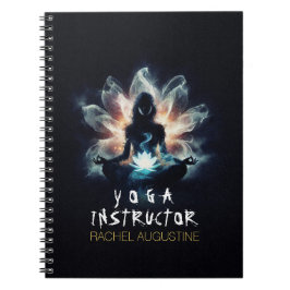 Caderno Espiral Instrutor de Yoga Pose de Meditação Flor de Lótus