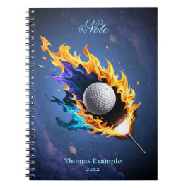 Caderno Espiral Intensidade de chama: A bola de golfe em ação