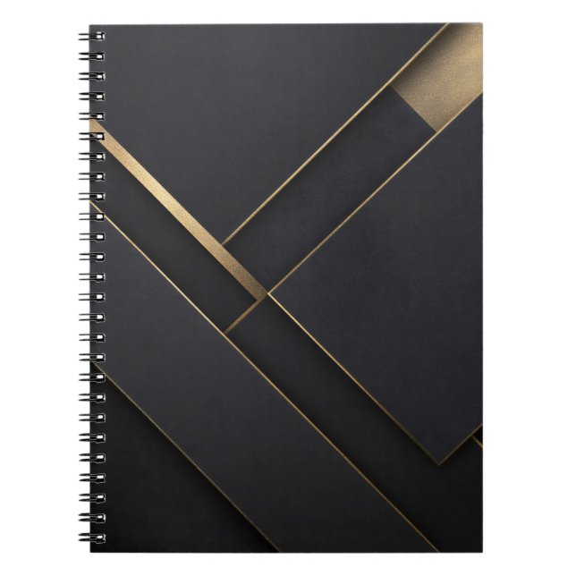 Caderno Espiral Interseção Dourada de Obsidiana (Frente)