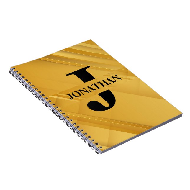 Caderno Espiral Intersecting Initial Letter Name Typography Design (Lado Direito)