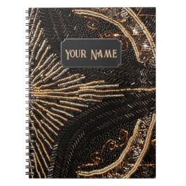 Caderno Espiral Intrate Beaded Pattern Olhar - seu nome