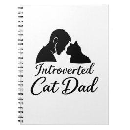 Caderno Espiral Introverted Cat Dad Vintage Silhouette Minimalist 