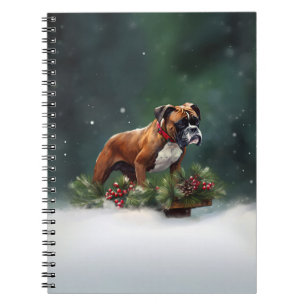 Caderno Espiral Inverno de neve de Natal Boxer