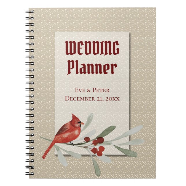 Caderno Espiral Inverno Simples com Planejador de Casamento Cardea (Frente)