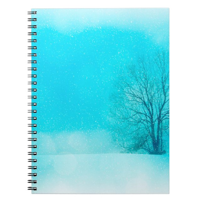 Caderno Espiral Inverno sobre a textura (Frente)