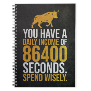 Caderno Espiral Investidor 86400 Segundos de Rendimento Diário
