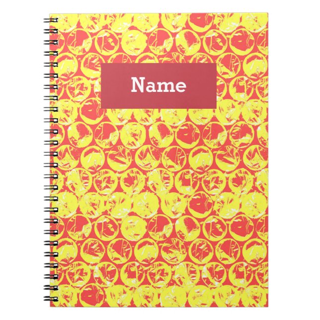Caderno Espiral invólucro de bolhas de pop (Frente)