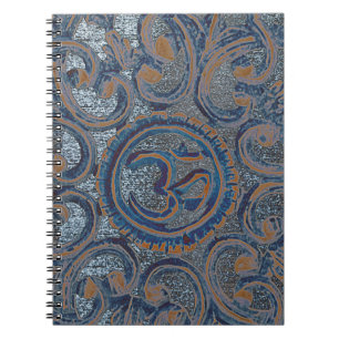 Caderno Espiral Ioga Meditação OM Aum Mantra Ajna Zen Azul
