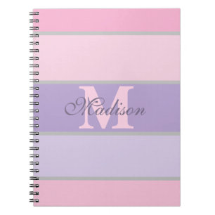 Caderno Espiral iPhone / iPad pastel pálido e roxo