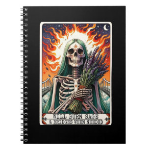 Caderno Espiral Irá Queimar a Coleção de Notebooks de Tarot Sage
