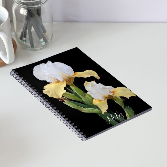 Caderno Espiral Íris Florais Brancas e Amarelas (In Situ)