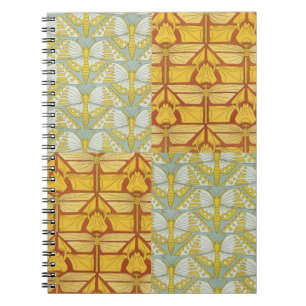 Caderno Espiral Irisa Dragonflies Butterflies Art Nouveau