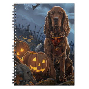 Caderno Espiral Irish Red Setter Halloween Spooky