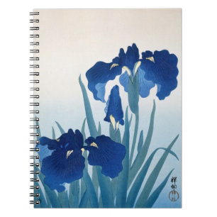 Caderno Espiral Írisos de Ohara Koson, Arte Floral Japonesa Vinta