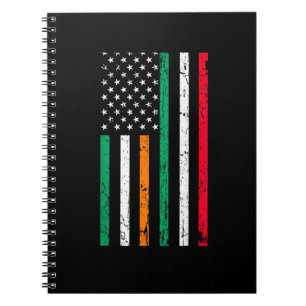 Caderno Espiral Irlandês Italiano American Flag Irlanda Itália RUA