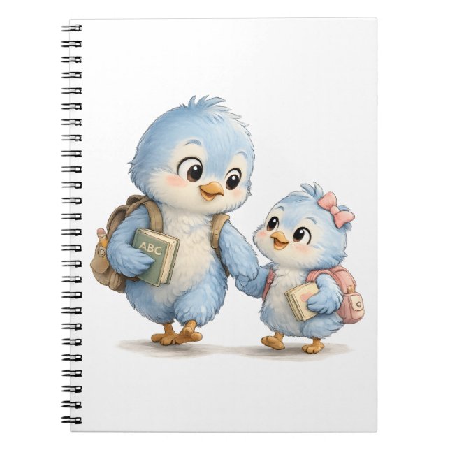 Caderno Espiral Irmãos Pássaro Azul Doce (Frente)