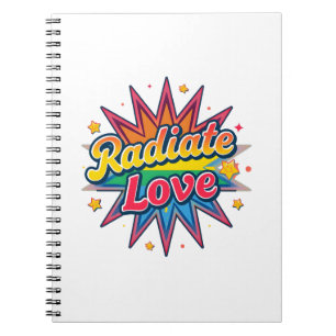 Caderno Espiral Irradie Amor Design Retrô - Vibrações Positivas