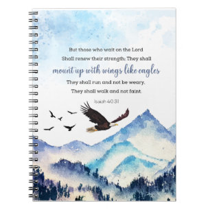 Caderno Espiral Isaiah 40:31 Monte asas como águias