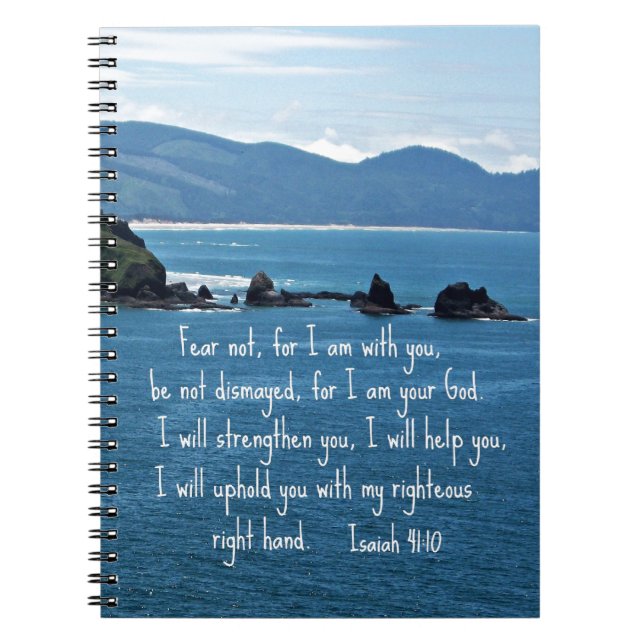 Caderno Espiral Isaiah 41:10 Não tem medo de eu estar com você... (Frente)