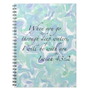 Caderno Espiral Isaiah 43:2 Quando você for... Notebook espiral